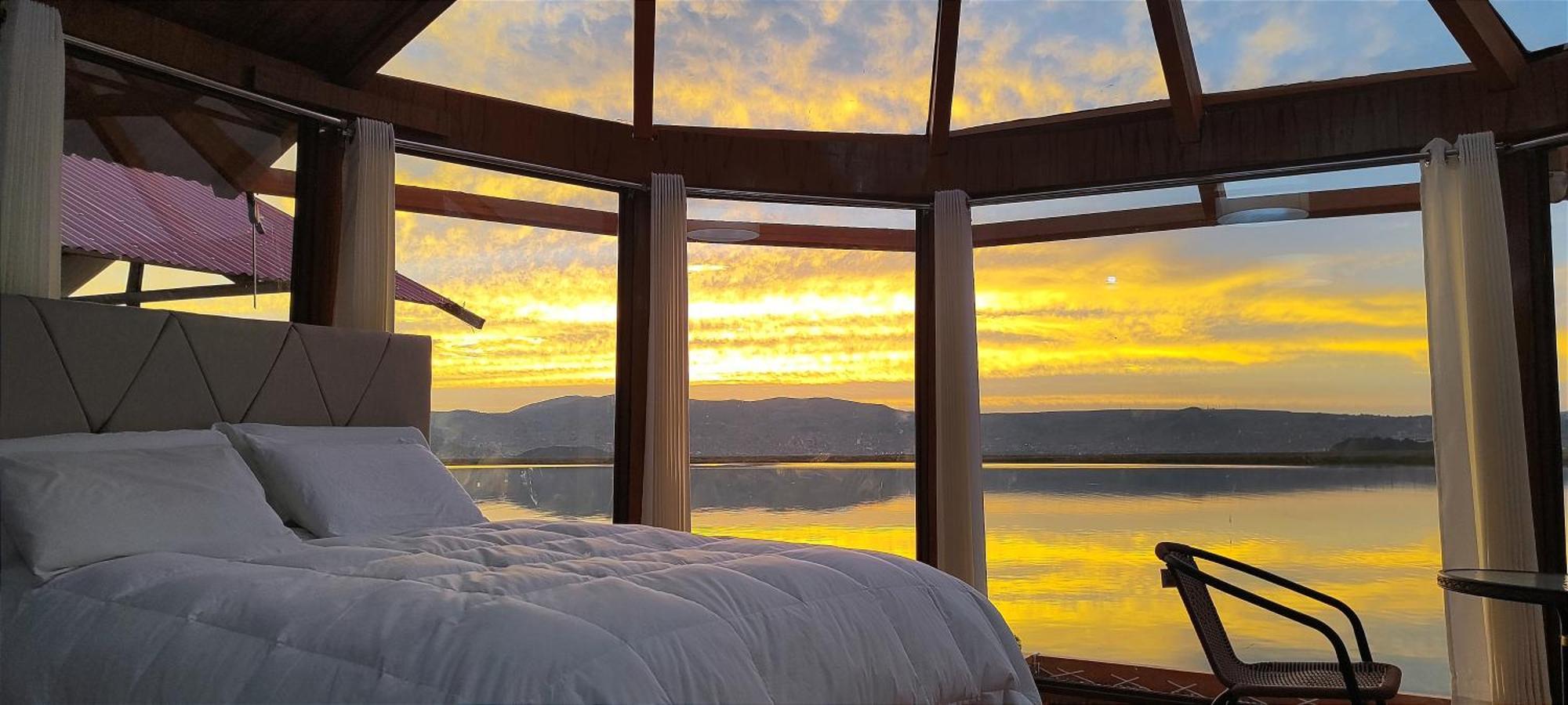 Titicaca Habitacion Panoramica Vista Al Amanecer Villa Puno Bagian luar foto