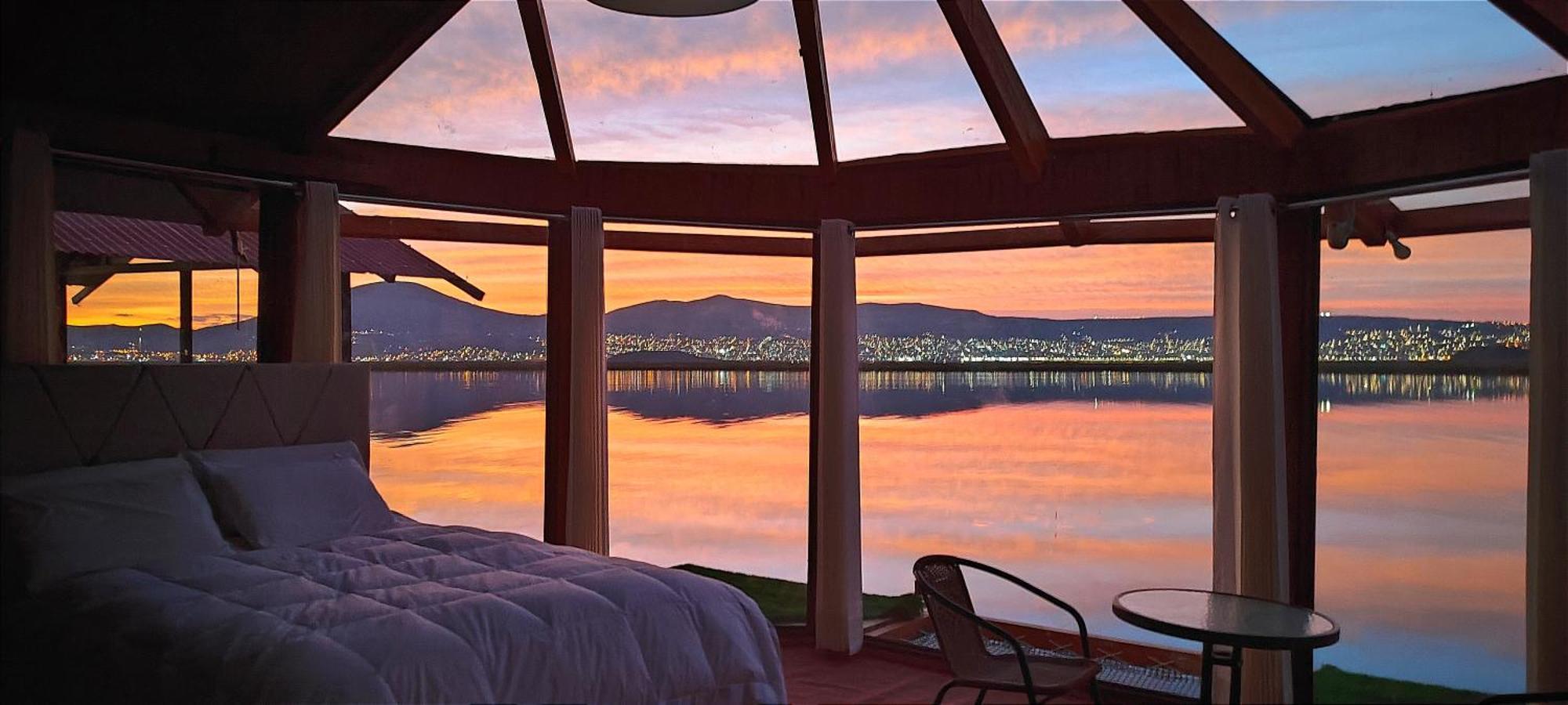 Titicaca Habitacion Panoramica Vista Al Amanecer Villa Puno Bagian luar foto