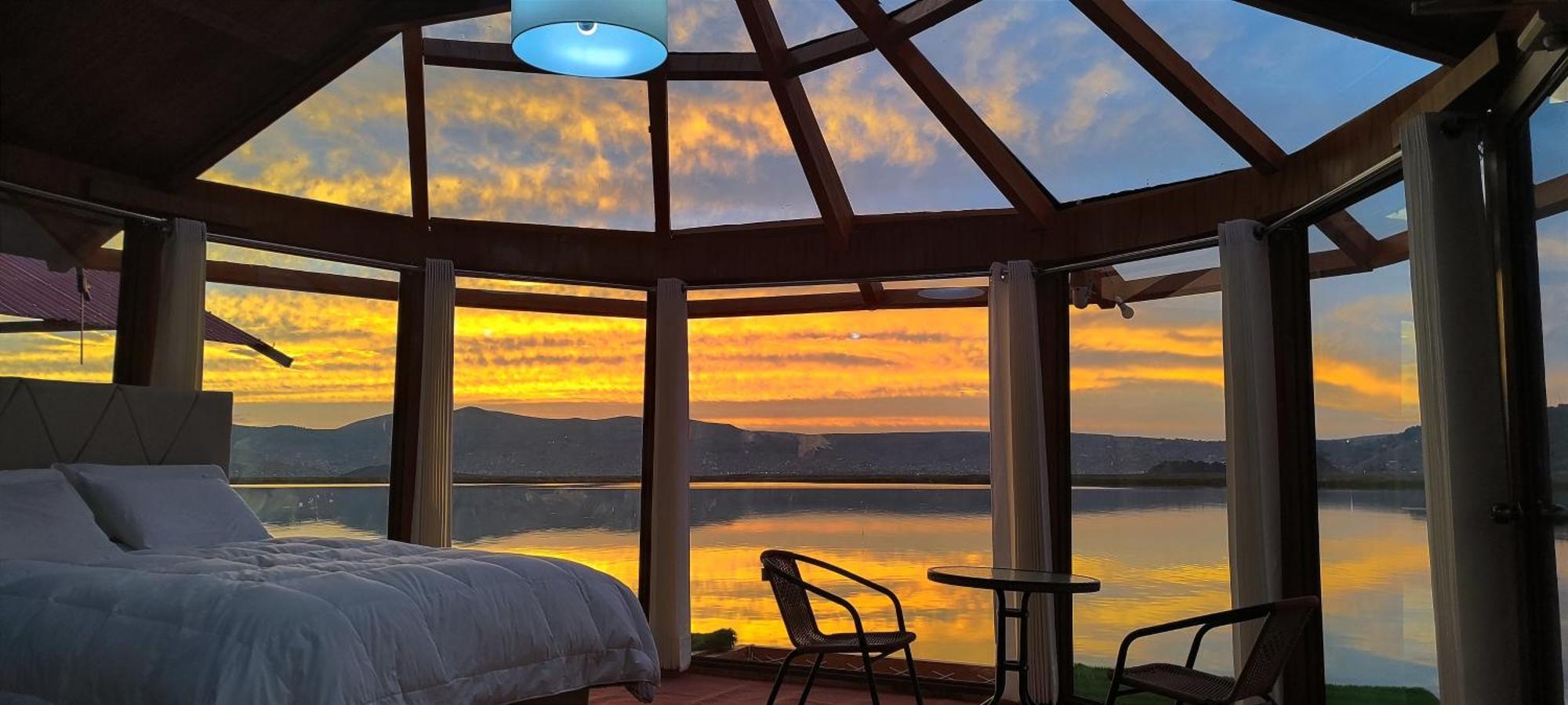 Titicaca Habitacion Panoramica Vista Al Amanecer Villa Puno Bagian luar foto