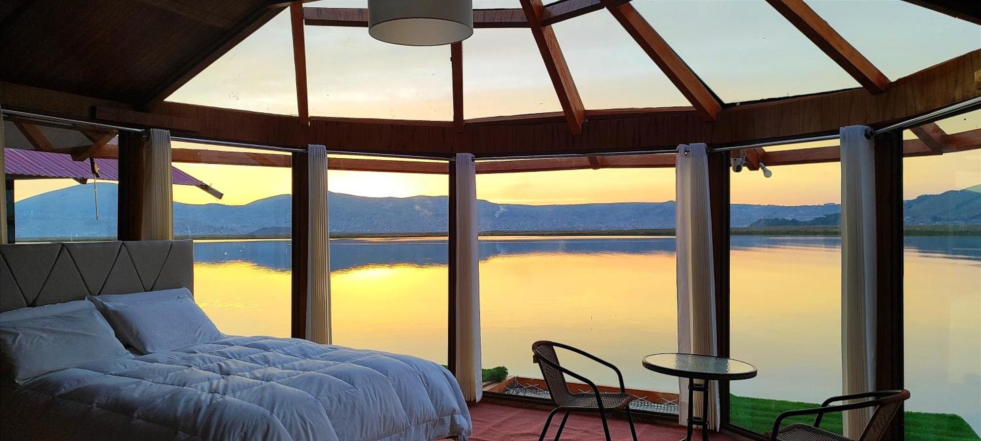 Titicaca Habitacion Panoramica Vista Al Amanecer Villa Puno Bagian luar foto